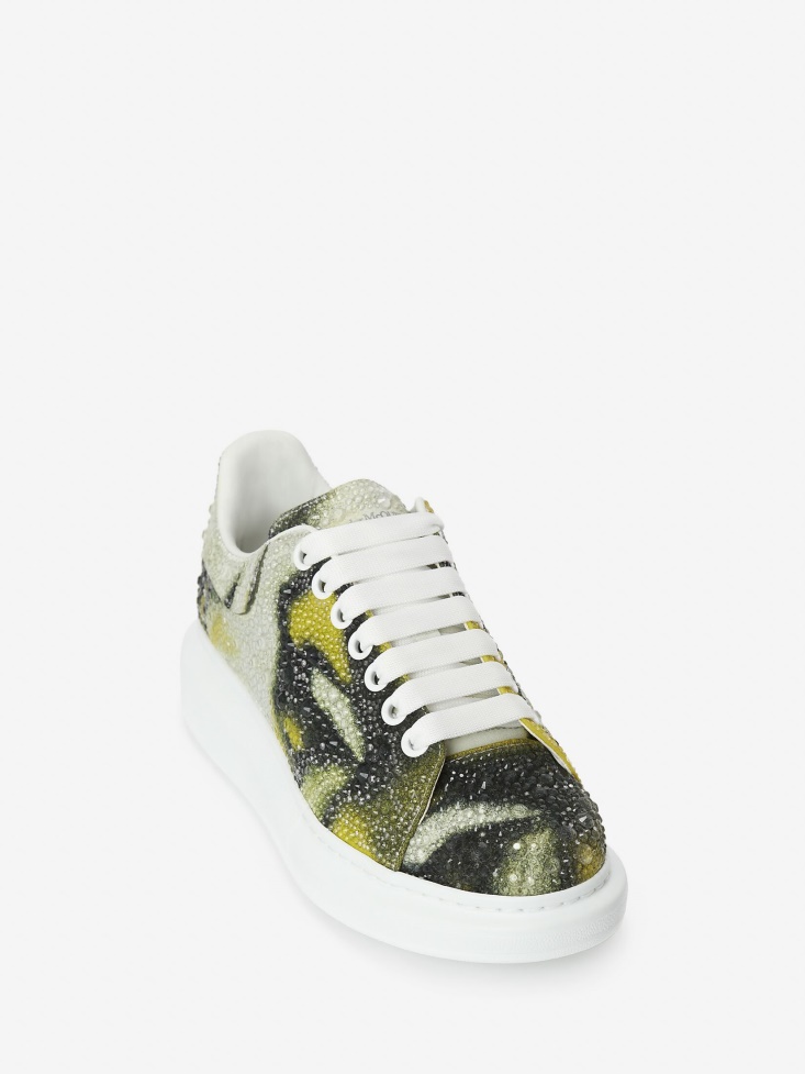 White/Yellow/Black Women's Oversized Sneaker Fashion Alexander McQueen