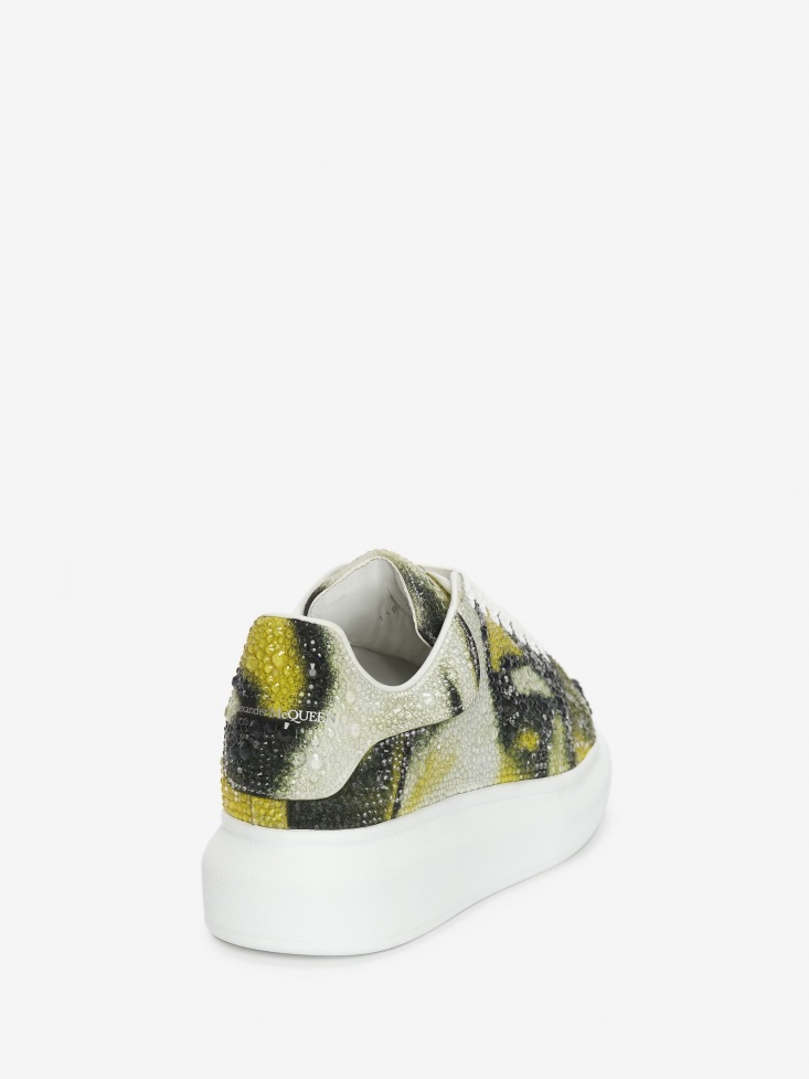 White/Yellow/Black Women's Oversized Sneaker Fashion Alexander McQueen
