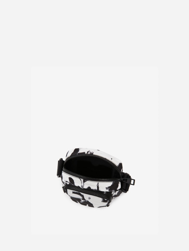 Black/Off White Fashion Alexander McQueen Men's in Graffiti Mini Messenger Bag