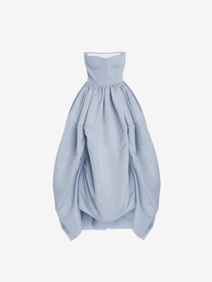 Women's Bustier Parachute Dress Light Blue Fashion Alexander McQueen
