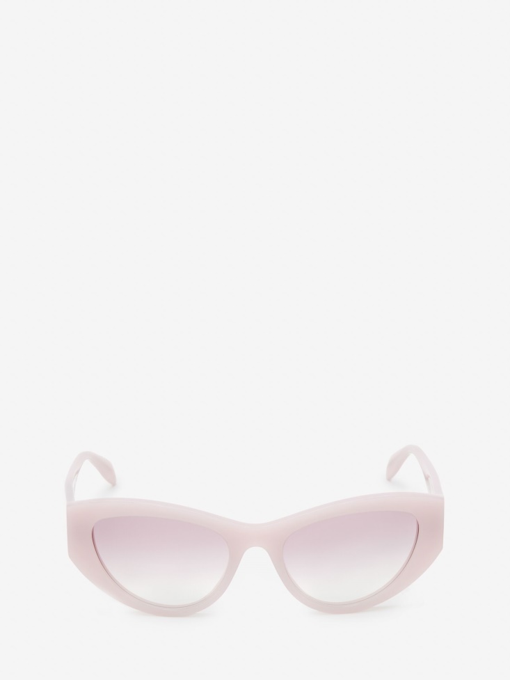 Pink Women's Seal Logo Cat-Eye Sunglasses Fashion Alexander McQueen