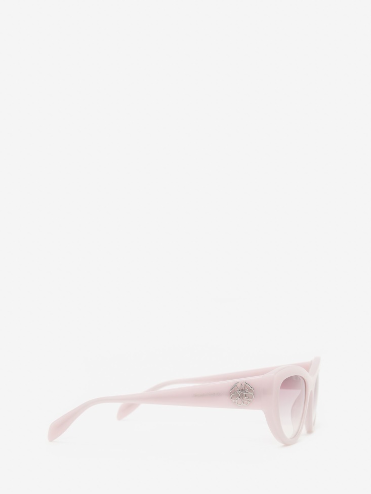 Pink Women's Seal Logo Cat-Eye Sunglasses Fashion Alexander McQueen