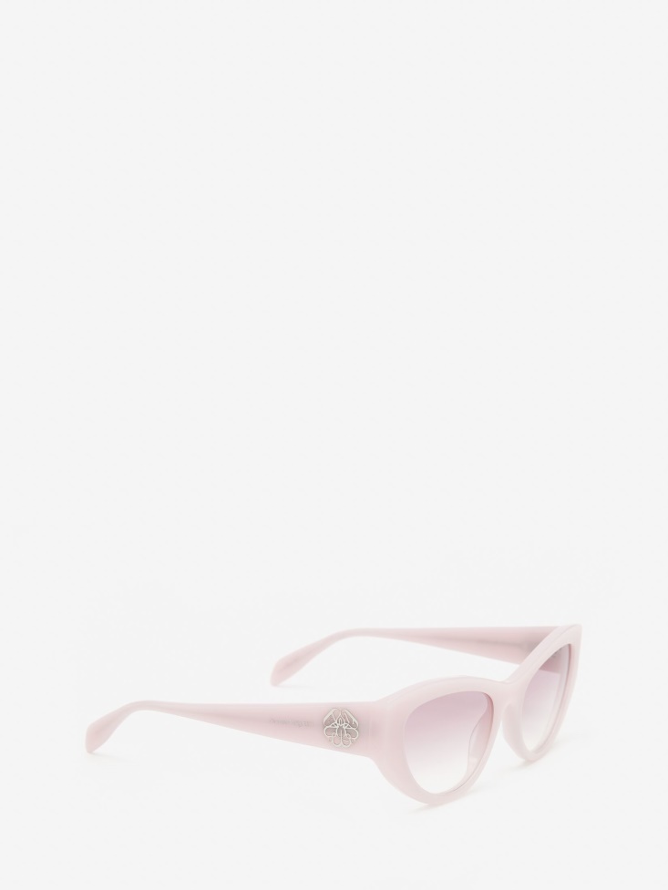 Pink Women's Seal Logo Cat-Eye Sunglasses Fashion Alexander McQueen