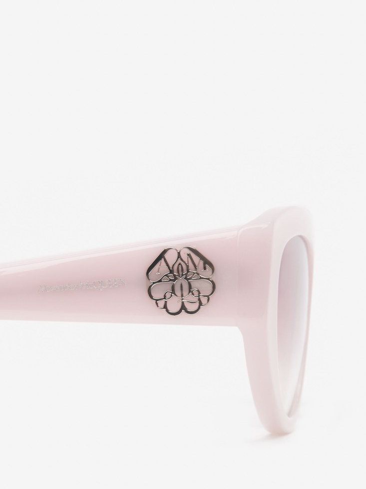 Pink Women's Seal Logo Cat-Eye Sunglasses Fashion Alexander McQueen