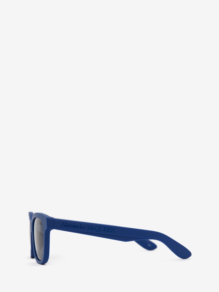 Men's in Angled Square Sunglasses Fashion Alexander McQueen Blue
