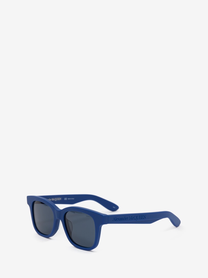 Men's in Angled Square Sunglasses Fashion Alexander McQueen Blue