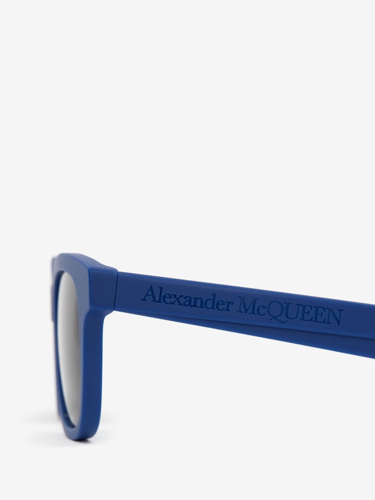 Men's in Angled Square Sunglasses Fashion Alexander McQueen Blue