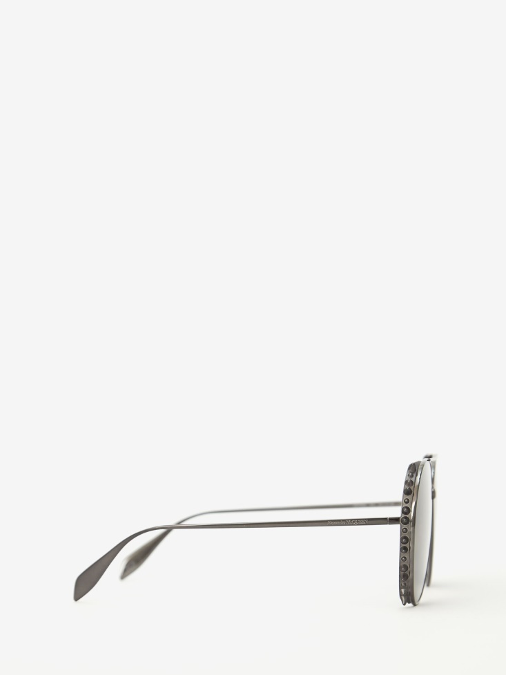 Ruthenium Punk Stud Pilot Sunglasses Fashion Alexander McQueen