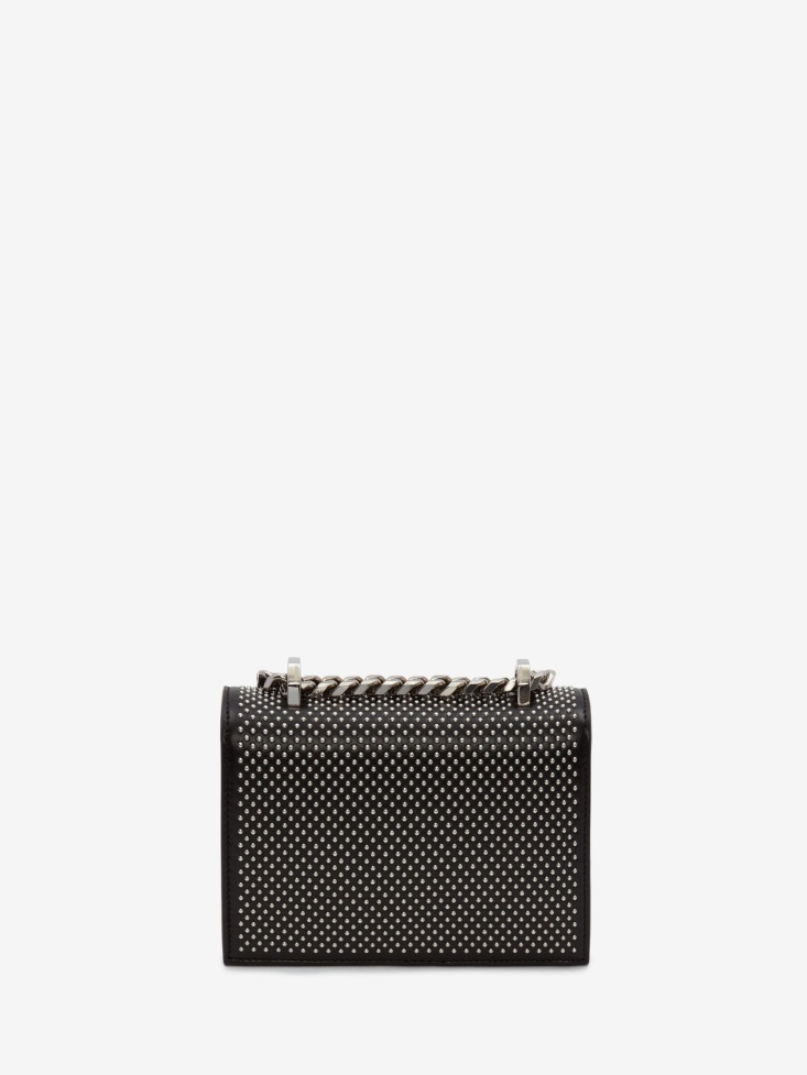 Fashion Alexander McQueen Women's Mini Jewelled Satchel Black