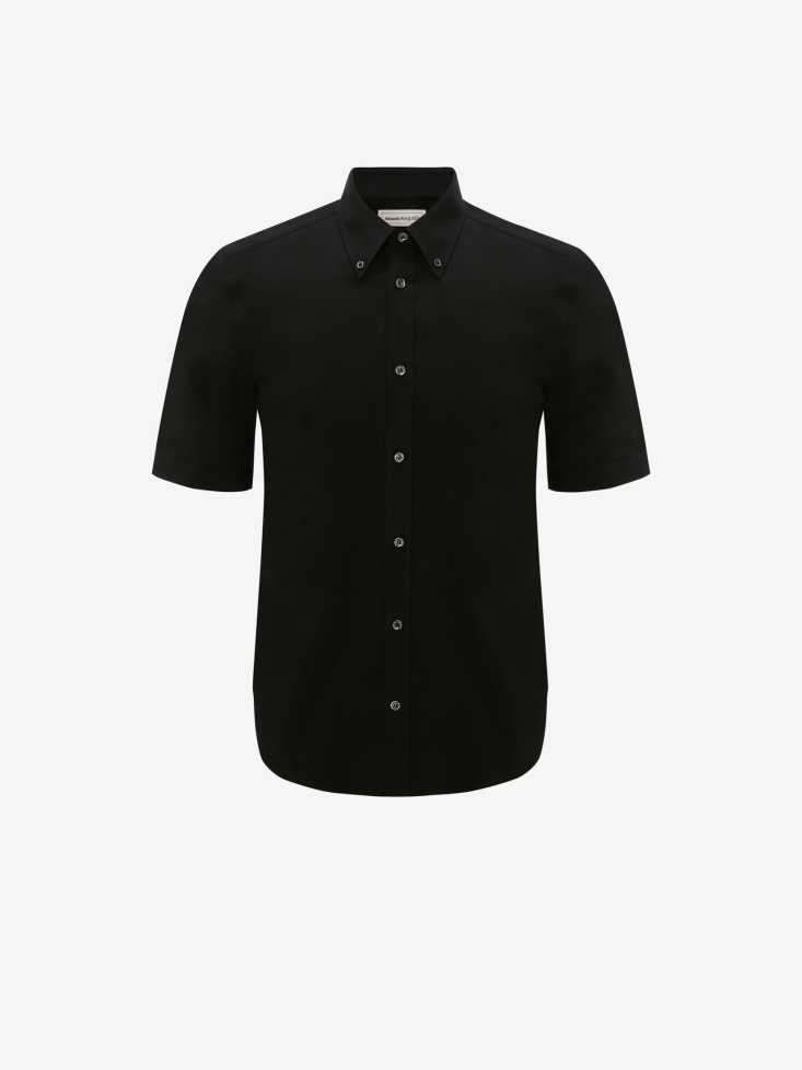 Men's Cotton Poplin Shirt Black Fashion Alexander McQueen