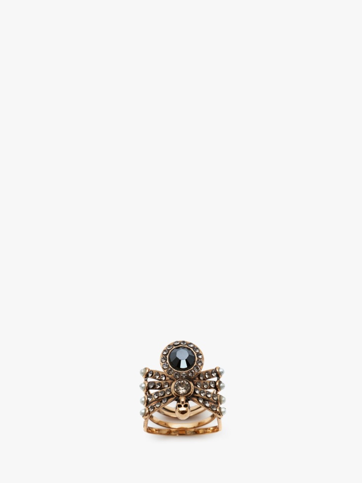 Fashion Alexander McQueen Women's Spider Ring Antique Gold