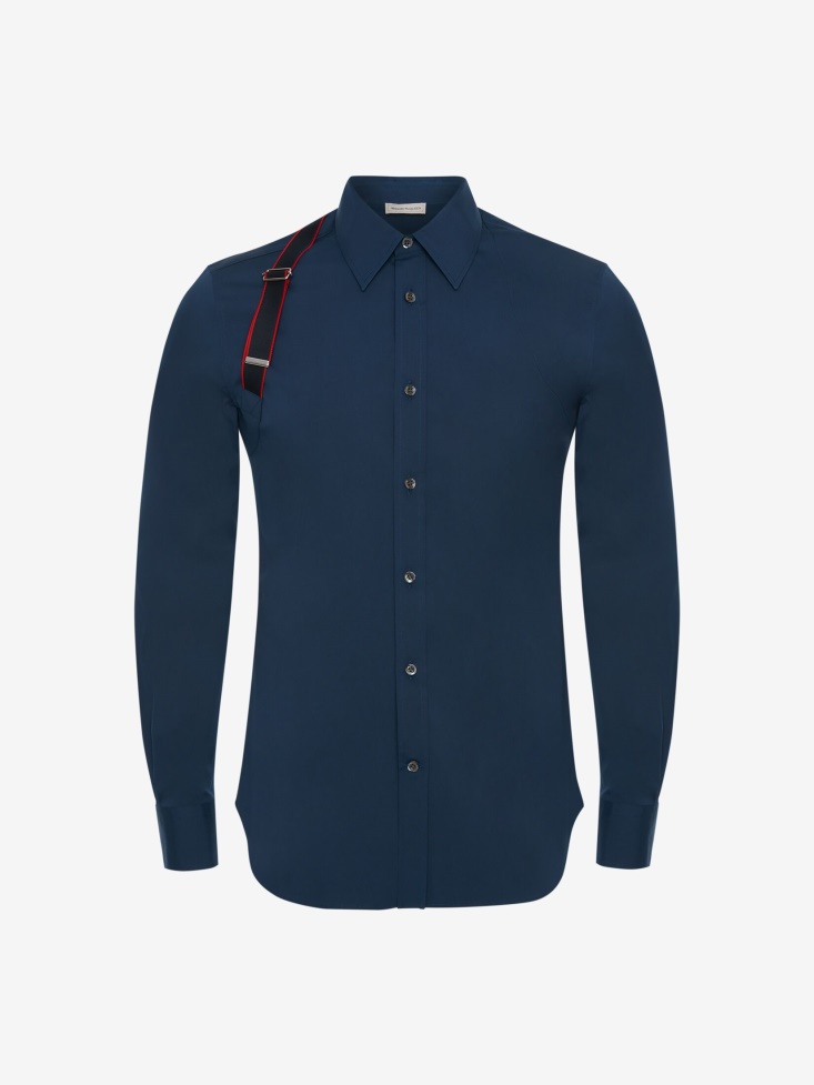 Men's in Signature Harness Shirt Indigo Fashion Alexander McQueen