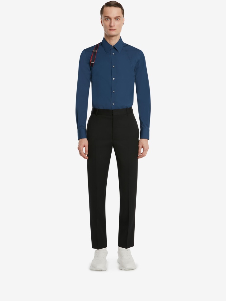 Men's in Signature Harness Shirt Indigo Fashion Alexander McQueen