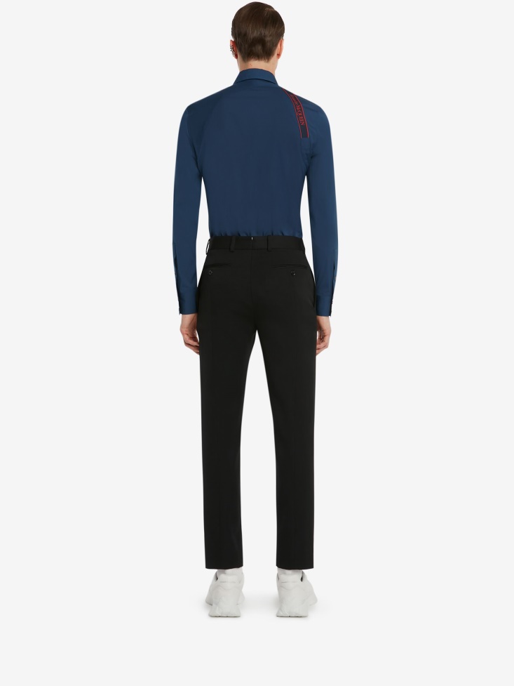 Men's in Signature Harness Shirt Indigo Fashion Alexander McQueen
