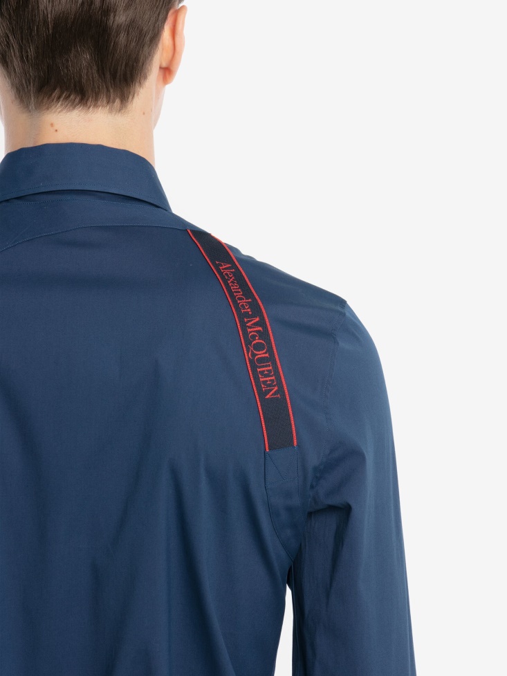 Men's in Signature Harness Shirt Indigo Fashion Alexander McQueen