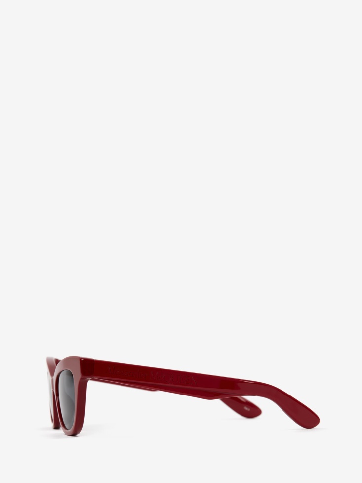 Red Fashion Alexander McQueen Women's in Angled Sunglasses