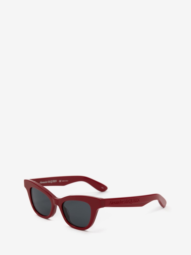 Red Fashion Alexander McQueen Women's in Angled Sunglasses