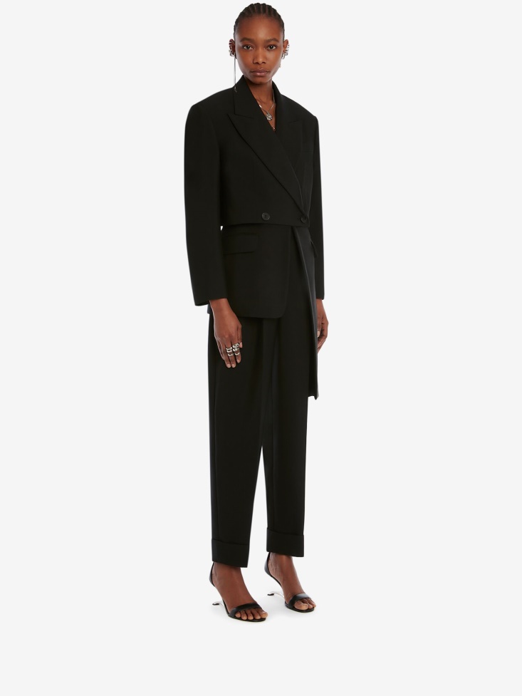 Fashion Alexander McQueen Women's Drape Detail Trouser Black