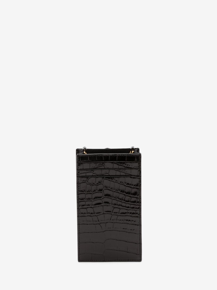 Women's Skull Phone Case With Chain Black Fashion Alexander McQueen