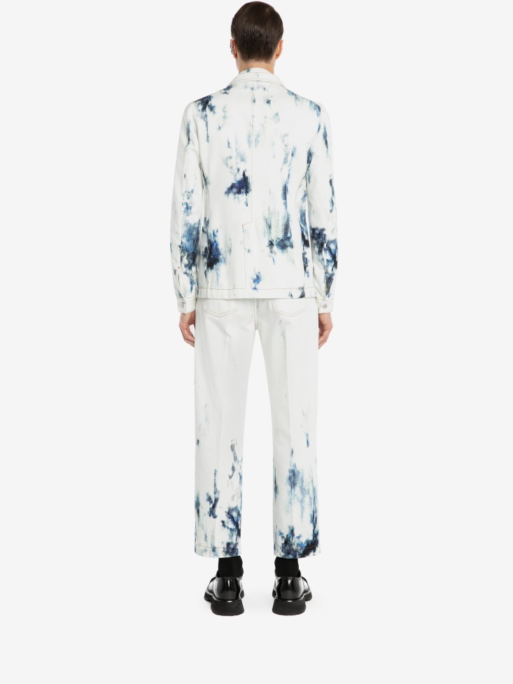 Sky Blue Fashion Alexander McQueen Men's Blue Sky Denim Jacket