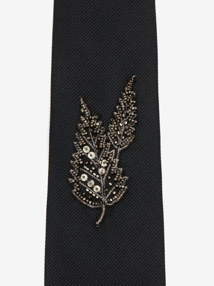 Fashion Alexander McQueen Black Men's Nettle Embroidery Tie