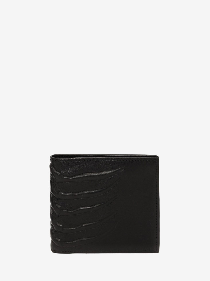 Men's Leather Billfold Wallet Black Fashion Alexander McQueen