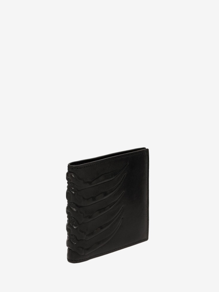 Men's Leather Billfold Wallet Black Fashion Alexander McQueen