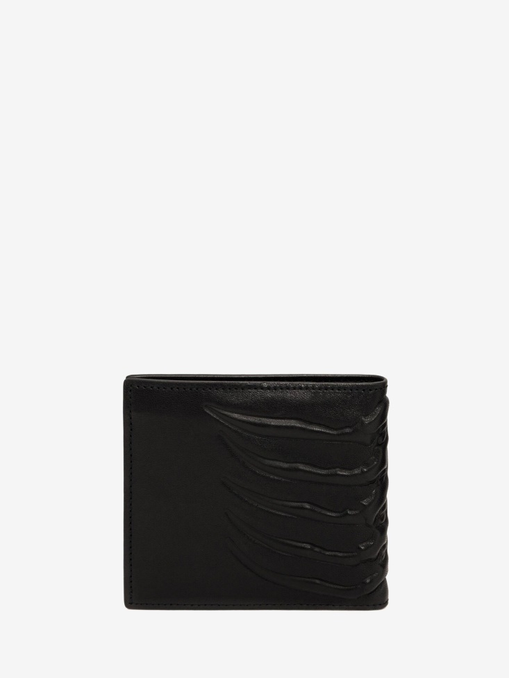 Men's Leather Billfold Wallet Black Fashion Alexander McQueen