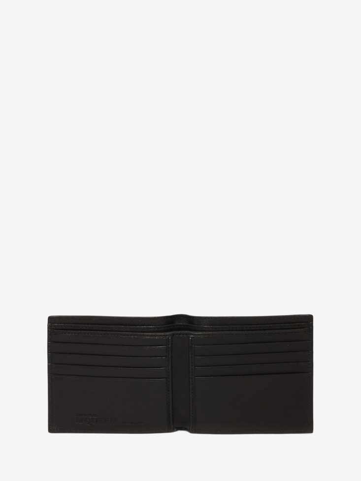 Men's Leather Billfold Wallet Black Fashion Alexander McQueen