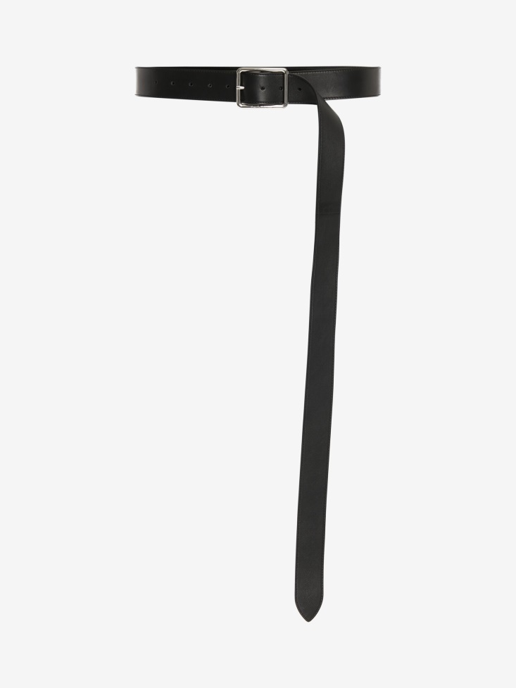 Men's Leather Long Belt Fashion Alexander McQueen Black
