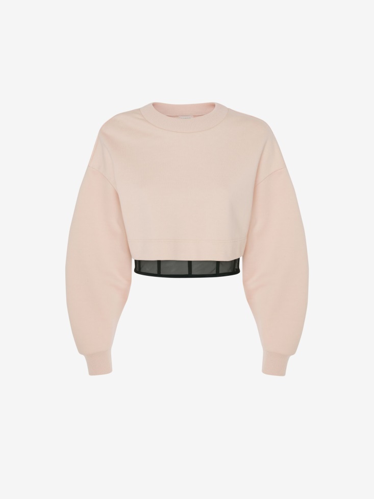 Fashion Alexander McQueen Tea Rose Women's Hybrid Bustier Sweatshirt