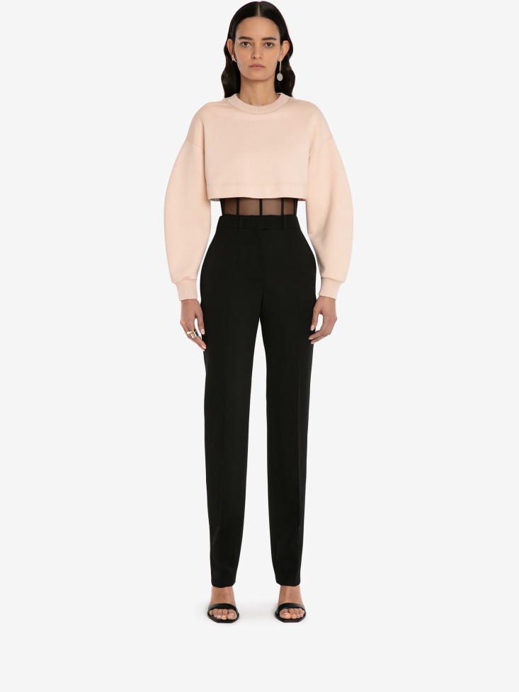 Fashion Alexander McQueen Tea Rose Women's Hybrid Bustier Sweatshirt