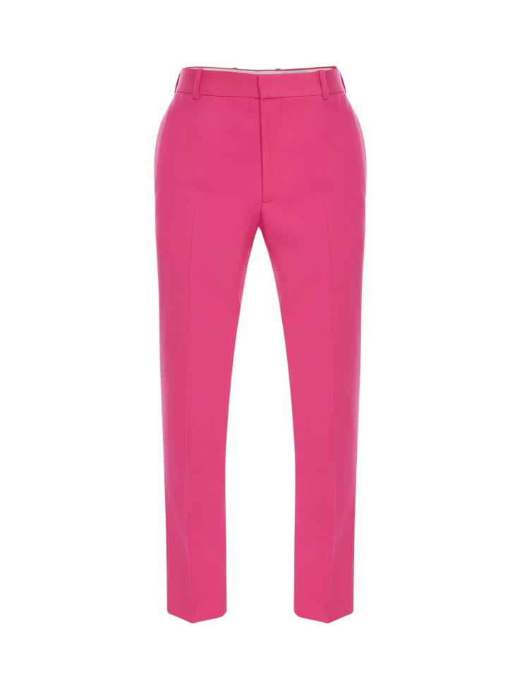 Electric Pink Men's Tailored Cigarette Trousers Fashion Alexander McQueen