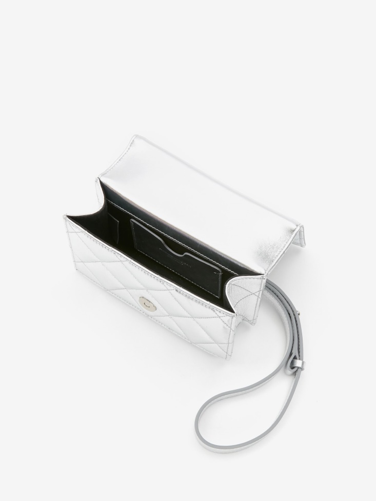 Women's in Graffiti Mini Jewelled Satchel Fashion Alexander McQueen Silver/White