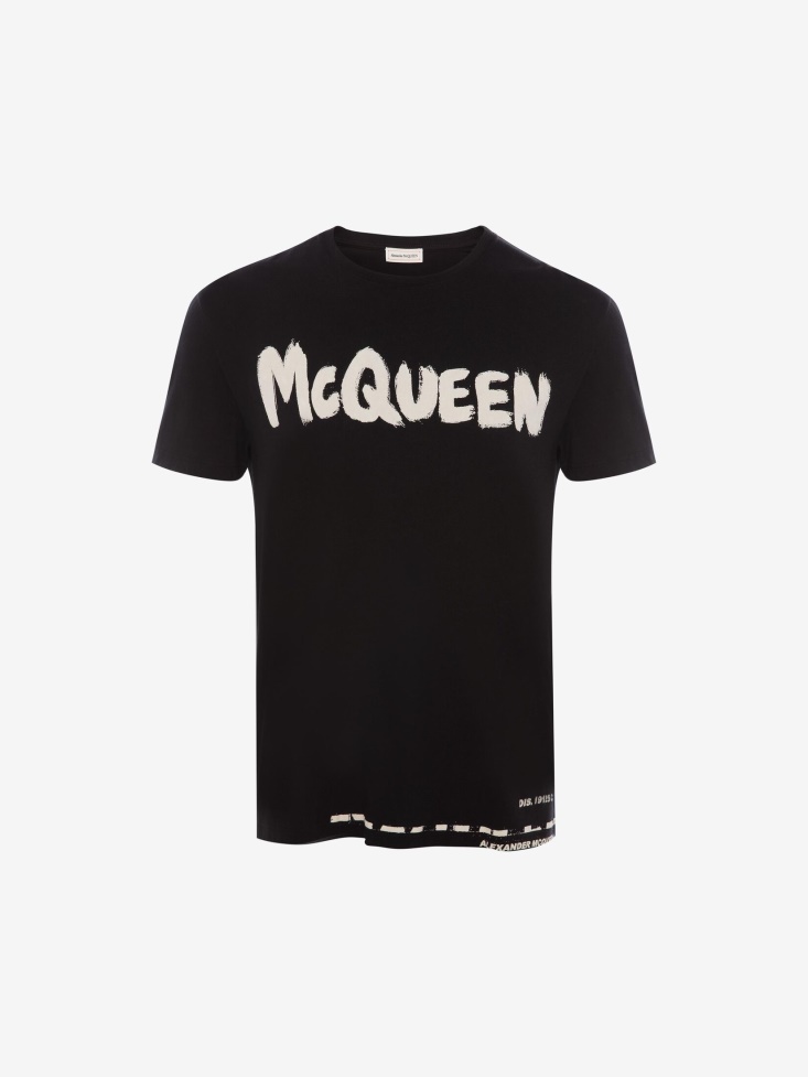 Fashion Alexander McQueen Black Men's in Graffiti T-Shirt