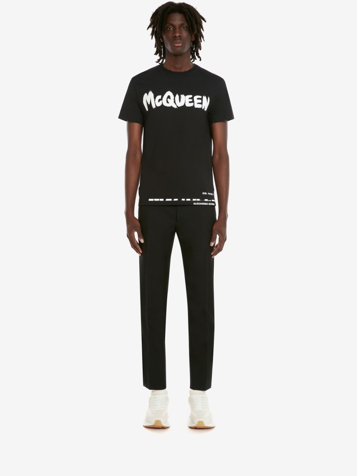 Fashion Alexander McQueen Black Men's in Graffiti T-Shirt