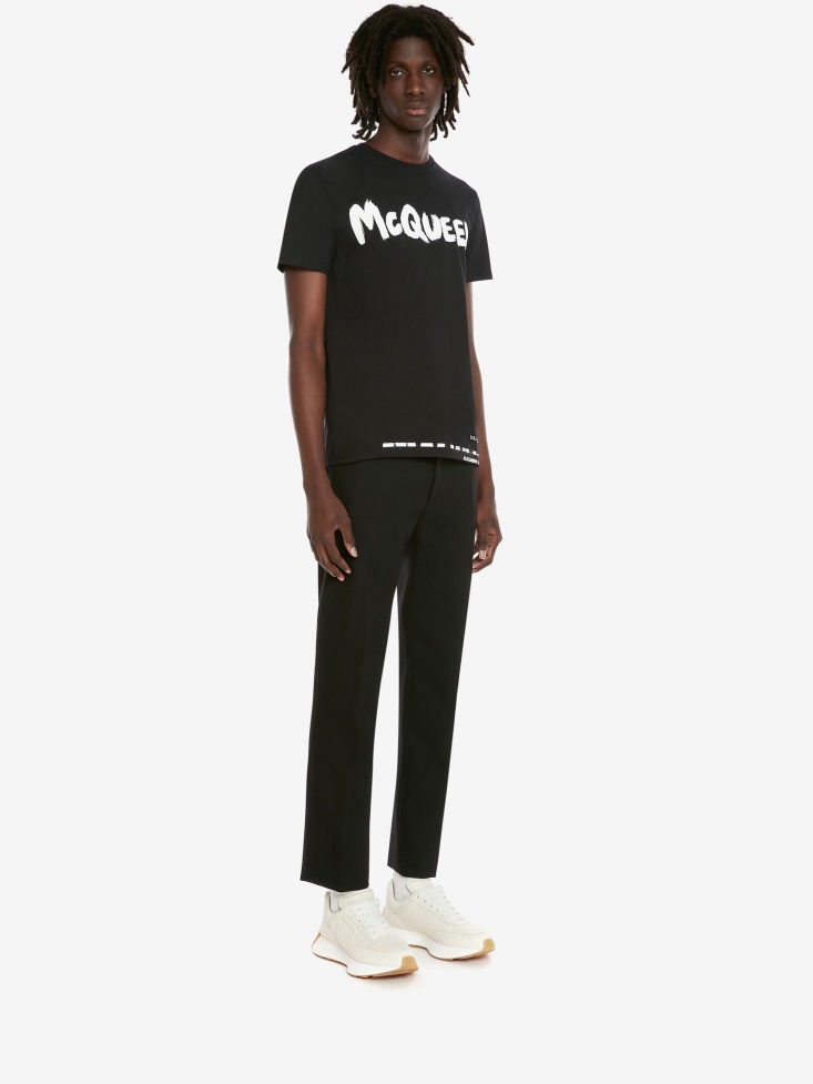 Fashion Alexander McQueen Black Men's in Graffiti T-Shirt