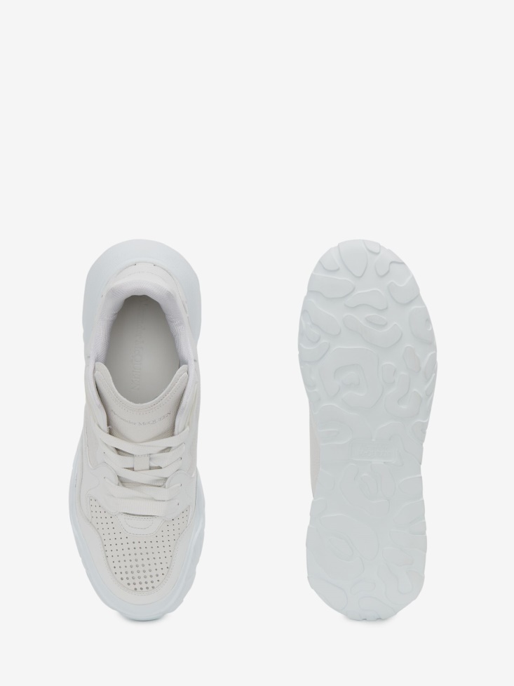 Fashion Alexander McQueen Men's Court Trainer White/Silver