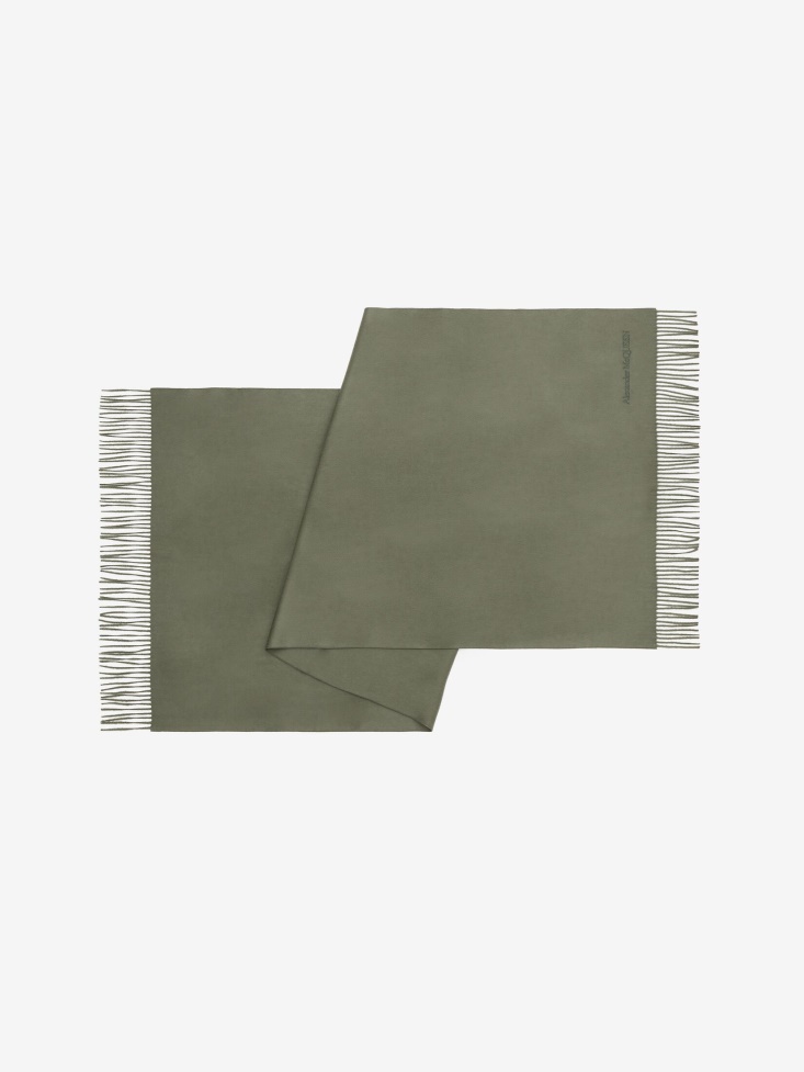 Khaki Women's Embroidered Stole Fashion Alexander McQueen