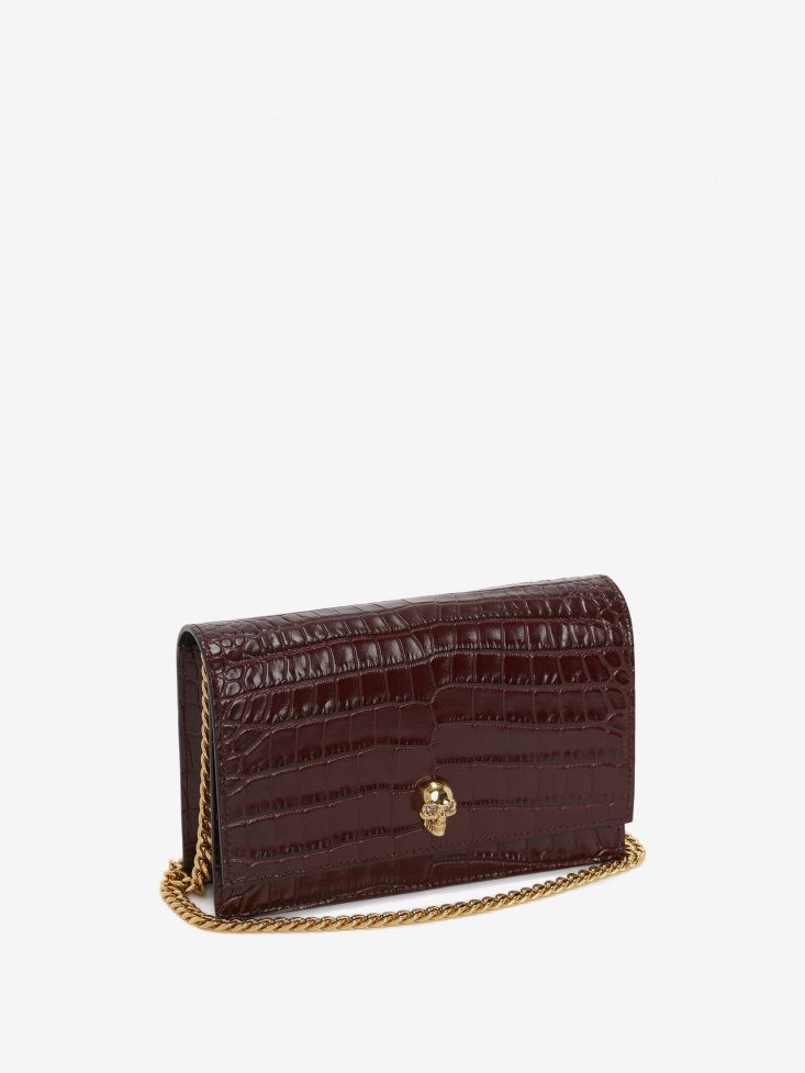Red Fashion Alexander McQueen Women's Small Skull Bag