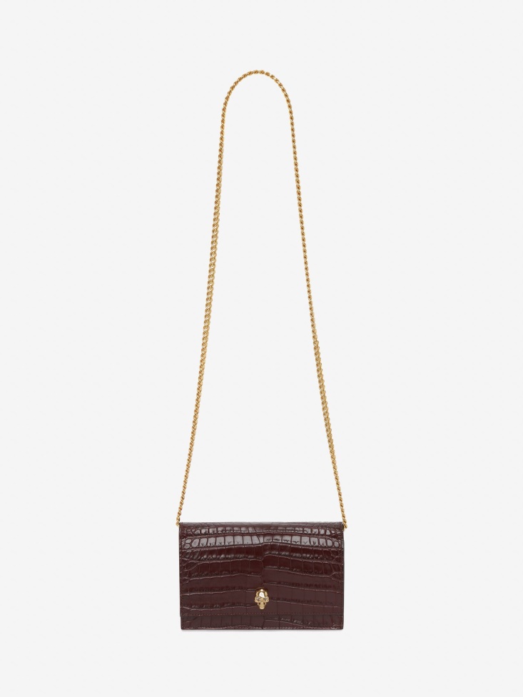 Red Fashion Alexander McQueen Women's Small Skull Bag