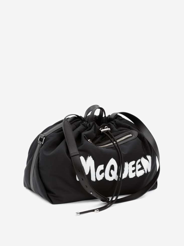 Men's in Graffiti Bundle Bag Black Fashion Alexander McQueen