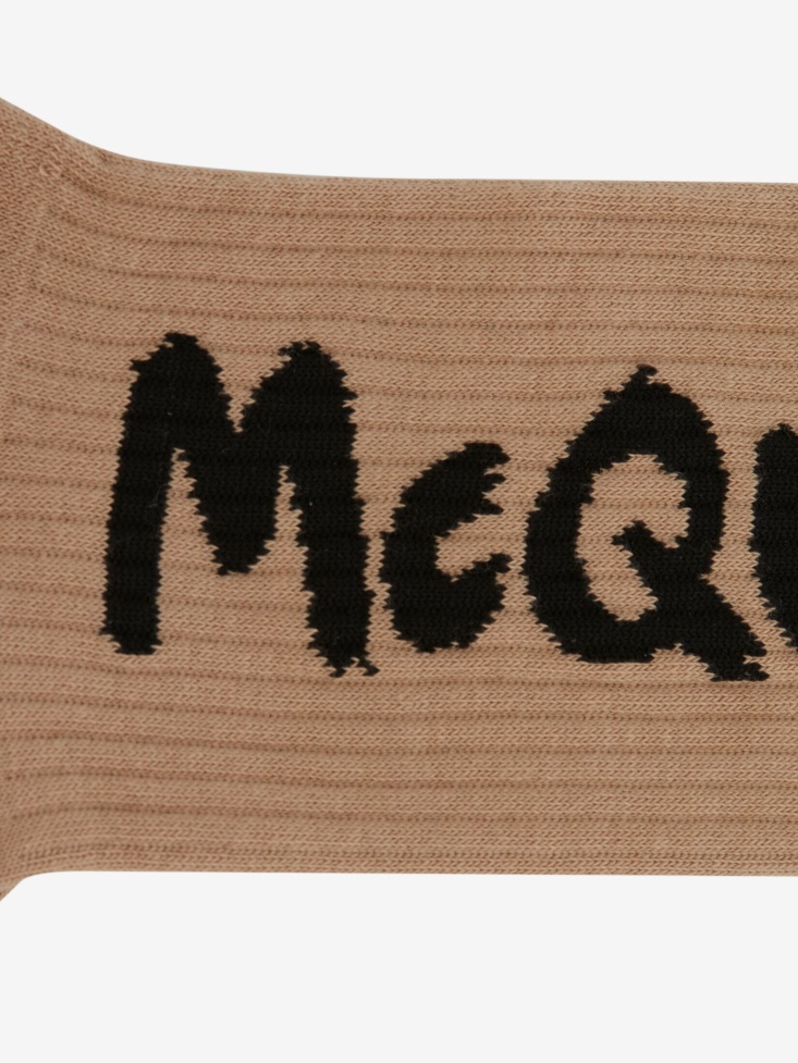 Beige Men's in Graffiti Socks Fashion Alexander McQueen