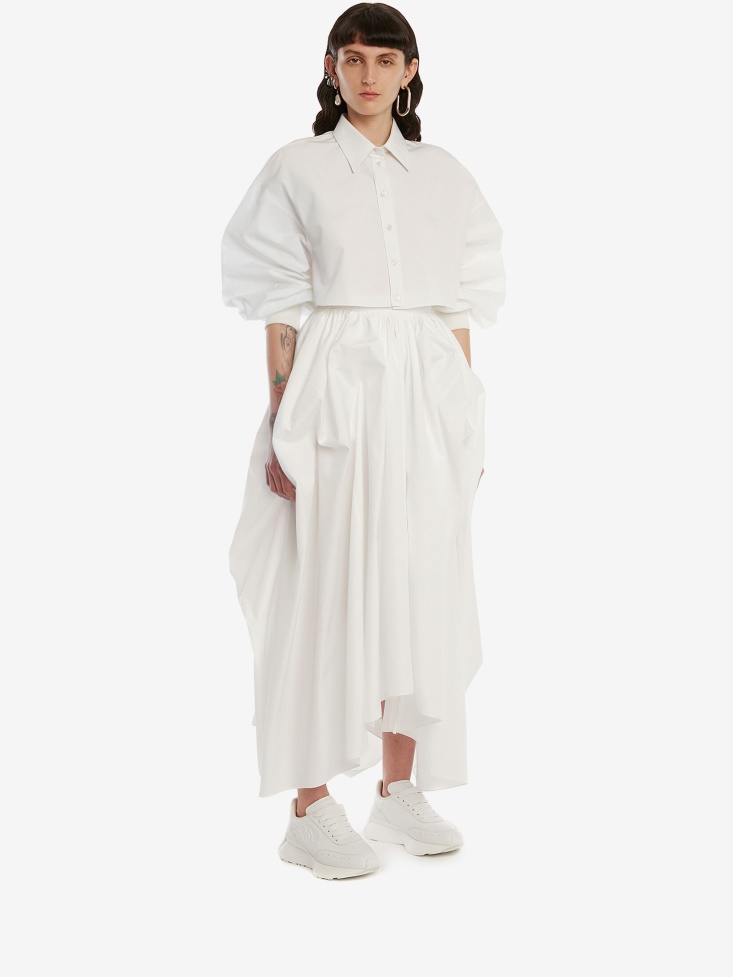 Fashion Alexander McQueen Women's Parachute Skirt Optical White