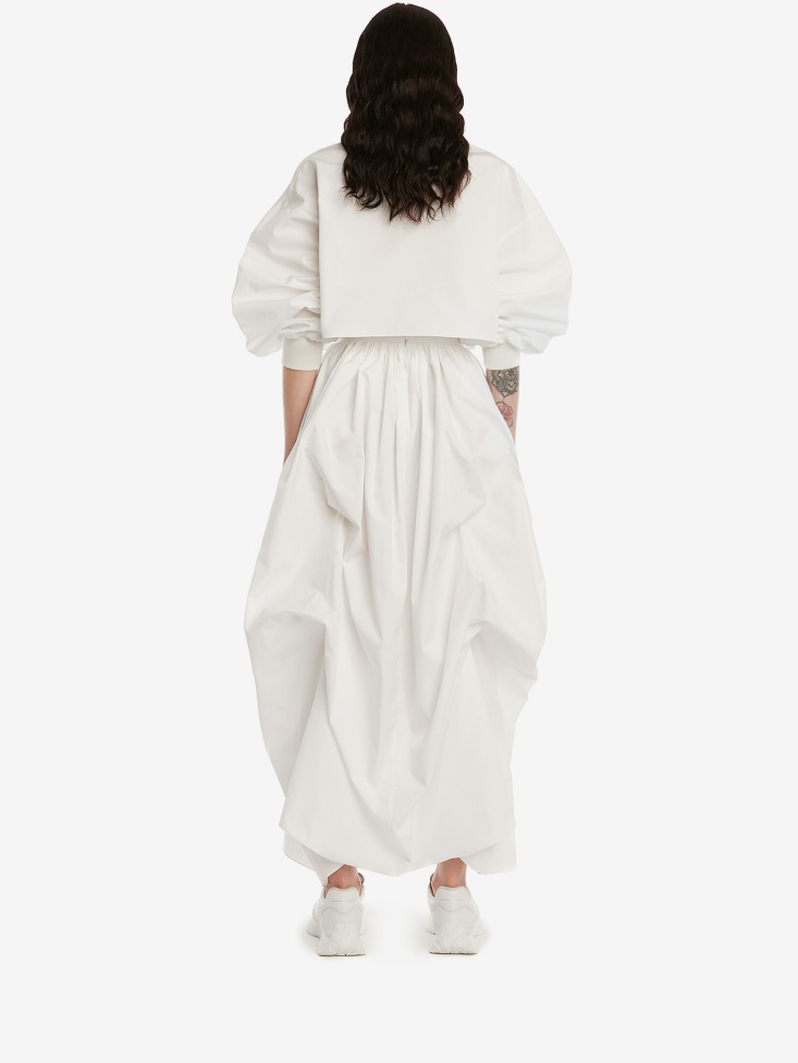 Fashion Alexander McQueen Women's Parachute Skirt Optical White