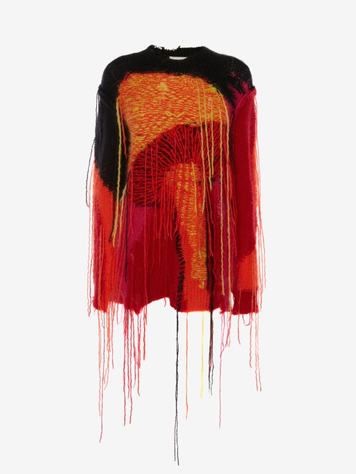Orange/Red Fashion Alexander McQueen Women's Mushroom Intarsia Jumper