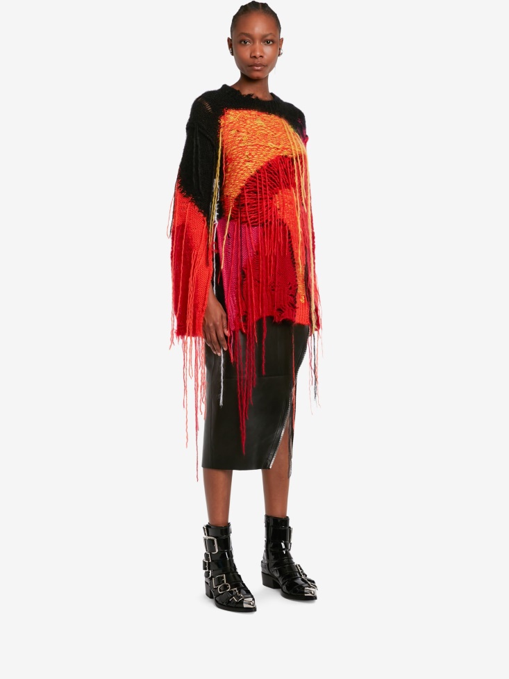 Orange/Red Fashion Alexander McQueen Women's Mushroom Intarsia Jumper