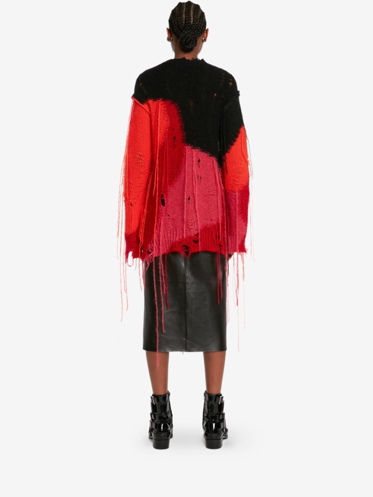 Orange/Red Fashion Alexander McQueen Women's Mushroom Intarsia Jumper