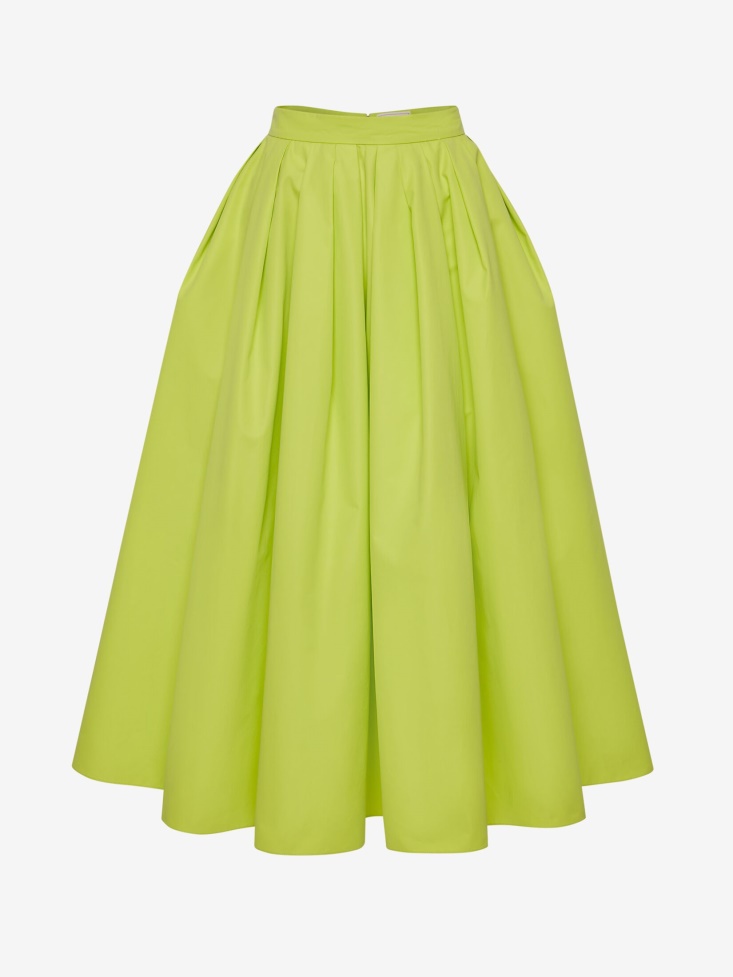 Fashion Alexander McQueen Women's Gathered Midi Skirt Sage