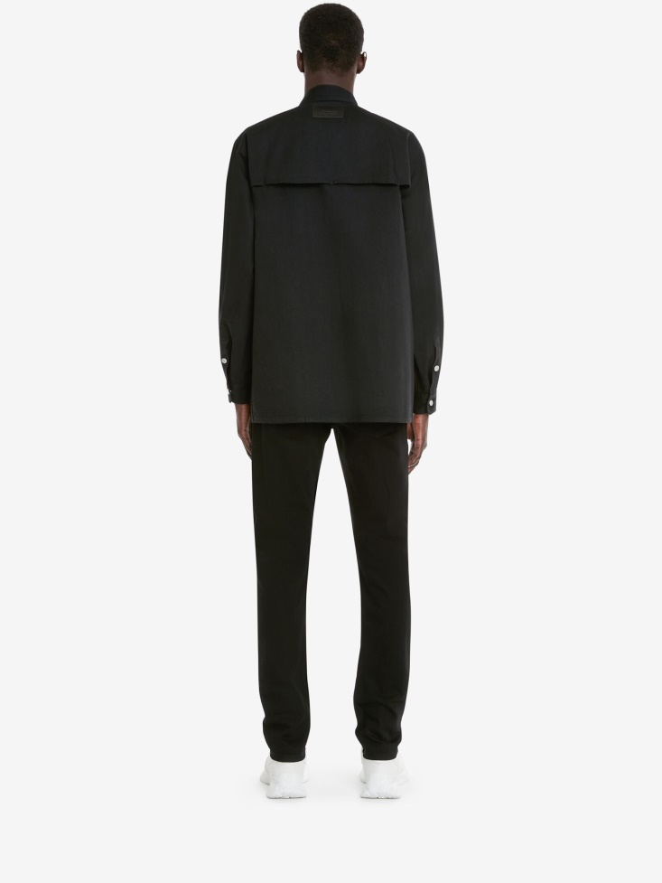 Men's Oversized Denim Shirt Black Fashion Alexander McQueen